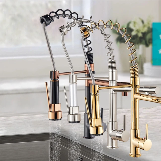 Wandmontage Küchenarmatur Mit Brause - 360° Schwenkbar Chrom 2 Hebel