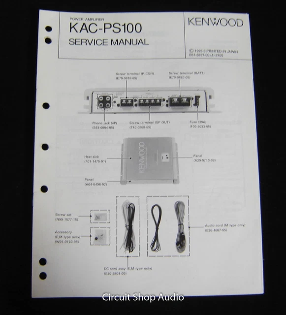 KENWOOD KAC-PS100 2 Channel Power Amplifier Sound Amplifier 150W RMS