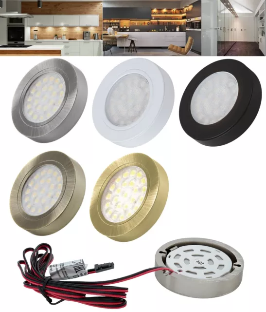 LED Möbel Küchen Aufbauleuchte Möbelleuchte Einbaustrahler 2W 12V Trafo Dimmer