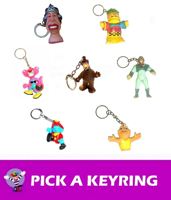 Keyrings Novelty Character ~ VINTAGE KEY RINGS ~ Loads to Choose From Here