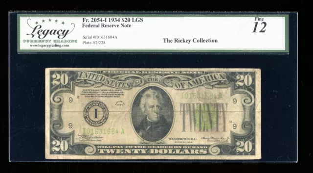 DBR 1934 $20 LGS FRN Minneapolis Fr. 2054-Ilgs Legacy 12 Serial I01631684A