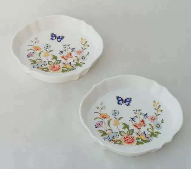 Paar Vintage Aynsley Cottage Garten Knochen China Schmuckstück Geschirr 2