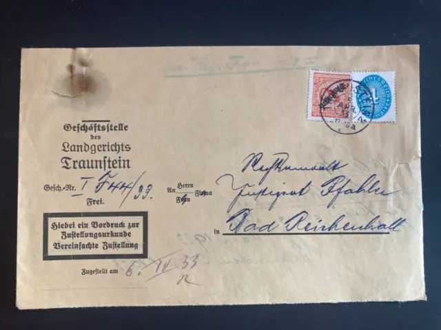 D103 MiF + D127 Geschäftsstelle Landgerichtes Traunstein Bad Reichenhall 1933