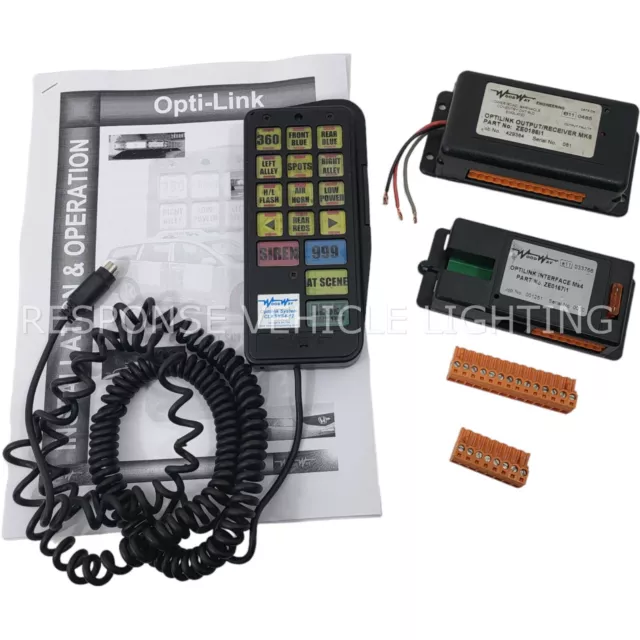 Woodway Optilink Mk4 control system switch panel Whelen lightbars beacons LEDs