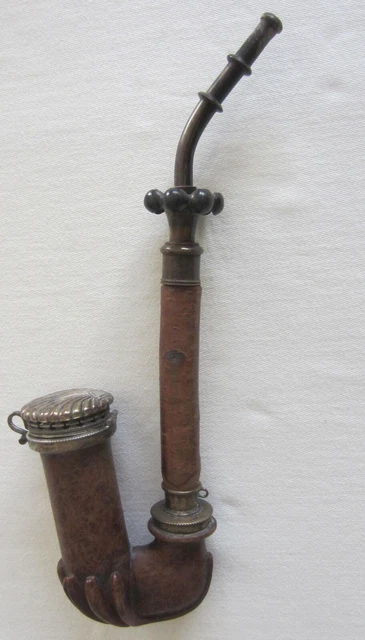 antike Tabakpfeife Holzpfeife, Wurzelholz Silber 13 lötig Sig. FR Rar. um 1860 antike Tabakpfeife Holzpfeife, Wurzelholz Silber 13 lötig Sig. FR Rar. um 1860