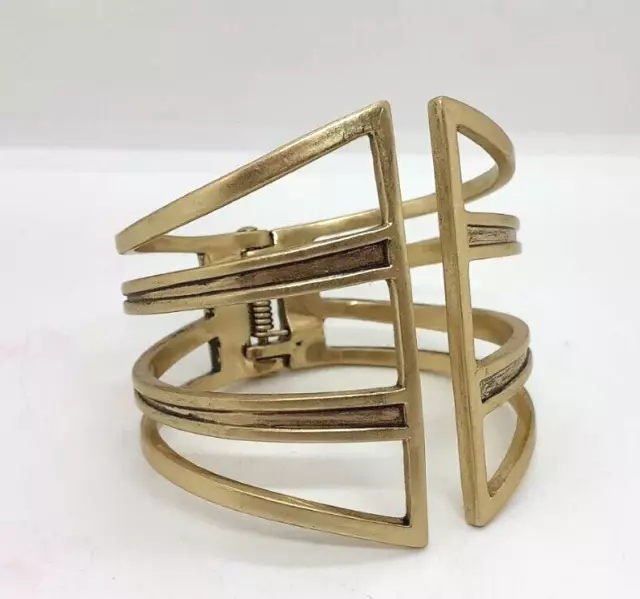 JENNY BIRD BOHO Gold Tone Chamber Cuff Bracelet SOLD OUT! EUC