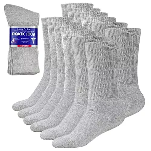 Debra Weitzner Diabetic Socks For Mens Womens Loose Fit Non-Binding Cotton Cr...