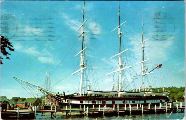 Postcard, 1960 Mystic Seaport ,"Charles W. Morgan" whale ship, Connecticut