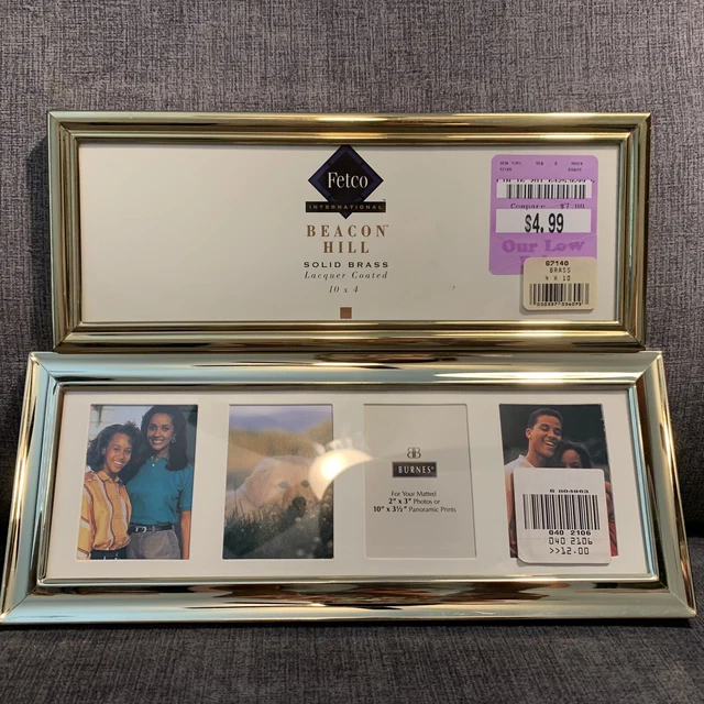 Vintage Lot Of 2 Brass Photo Frames Burnes Of Boston, Fetco Beacon Hill