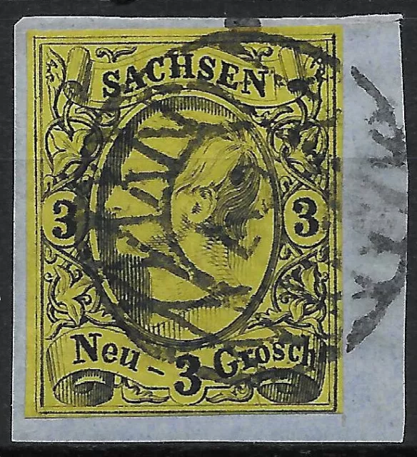 Sachsen 1855 . MiNr.11 . 3 Neugroschen . N2 Leipzig . BPP geprüft