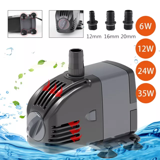 Submersible Water Pump Aquarium Fish Tank Sump Pumps Pond Feature Waterfall Pump