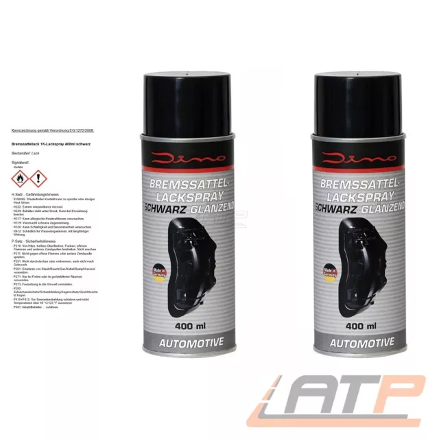 2x 400 ml DINO 1-K LACKSPRAY BREMSSATTELLACKSPRAY BREMSSATTEL LACK SPRAY SCHWARZ