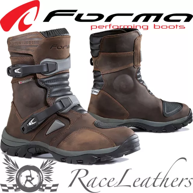 Forma Adventure Low Brown Short Leather Motorcycle Motorbike Touring Boots
