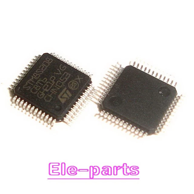 2 PCS STM8S208C8T6 LQFP48 STM8S208 24 MHz STM8S 8-bit MCU, up to 128 KB Flash