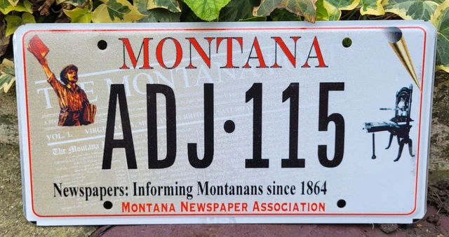 Plaque Immatriculation Américaine Montana - Décorative USA En Aluminium Embouti 30.6 X 15.6 Cm