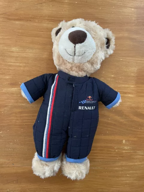 LO/Renault Peluche Doudou Red Bull F1 35 Cm Ours Beige Combinaison Bleu Marine