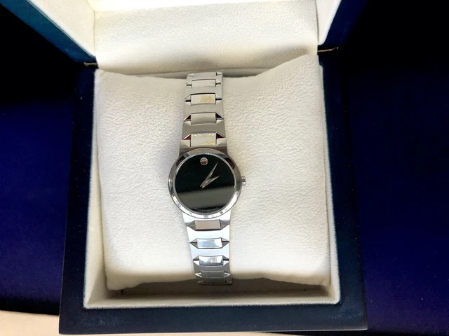 Orologio Donna MOVADO TEMO Quadrante Museo Nero Acciaio Inox Quarzo 4