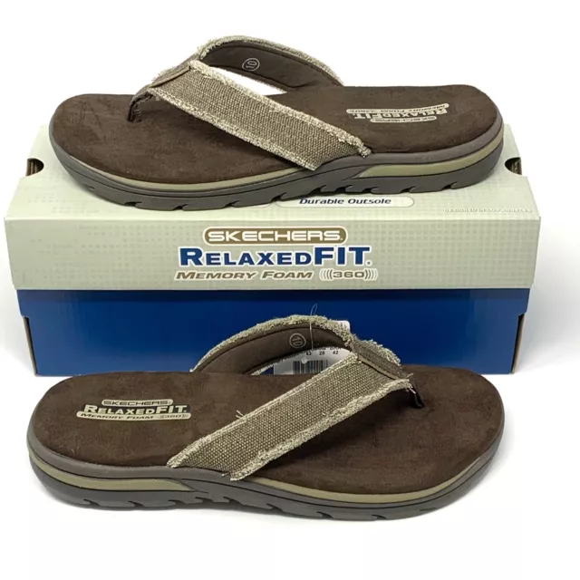 Men's Skechers Relaxed Fit Supreme - BOSNIA Sandals, 64152 /Chocolate Size 10