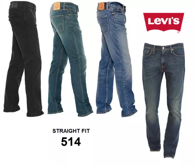 GENUINE LEVIS 514 Straight Fit Mens Denim Jeans Blue Black **NEW STOCK!!**  £ - PicClick UK