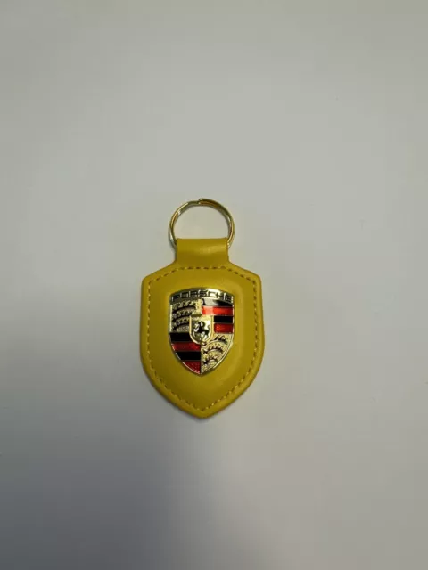 Porsche Schlüsselanhänger Leder Wappen Original