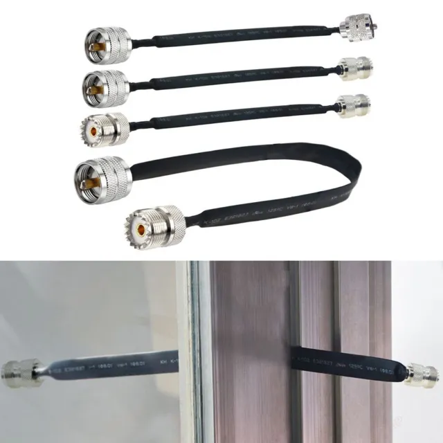 1X SO239 Door And Flat Coaxial Cable 50 Ohm Coaxial Extension Cable PP Bag