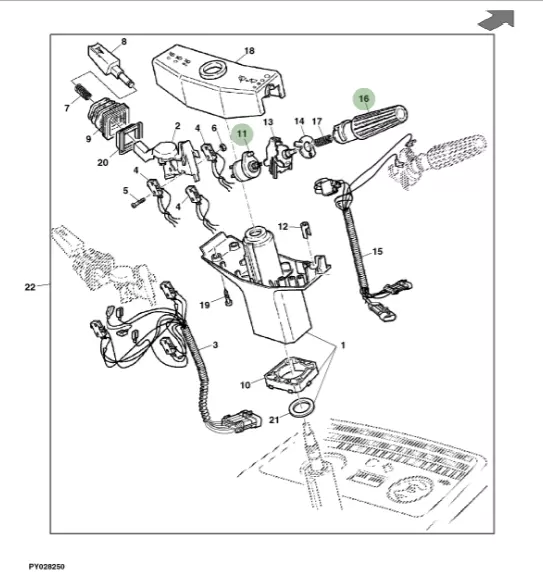 Genuine John Deere Tractor Windscreen Wiper Switch & Stalk AL36529 AL111570