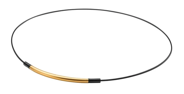 Collar Phiten RAKUWA Alambre EXTREMO Redondo Oro/Negro 40 cm