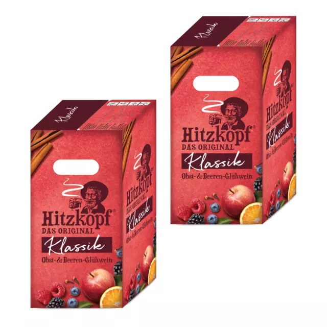 BIELMEIER Hitzkopf Glühwein Punsch Klassik 9 % vol 2x 10 Liter Bag-in-Box