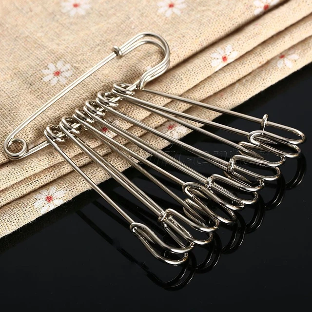 Accesorio de seguridad hágalo usted mismo joyería broche de acero plateado broche con cerradura aguja