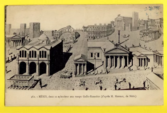 cpa FRANCE engraving drawing Eau Forte 03 - NÉRIS les BAINS aux Temps GALLO ROMANES