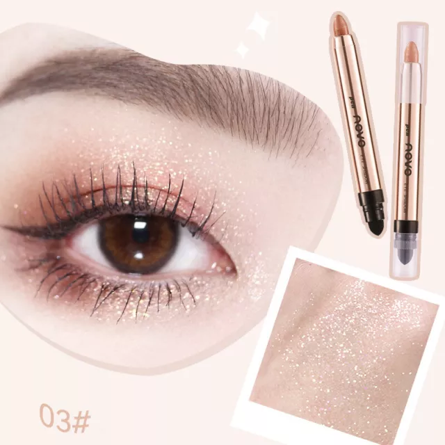 Maquillaje Sombra de Ojos Adhesivo Subrayar Pluma Doble Cabeza Ojo Duradero  <