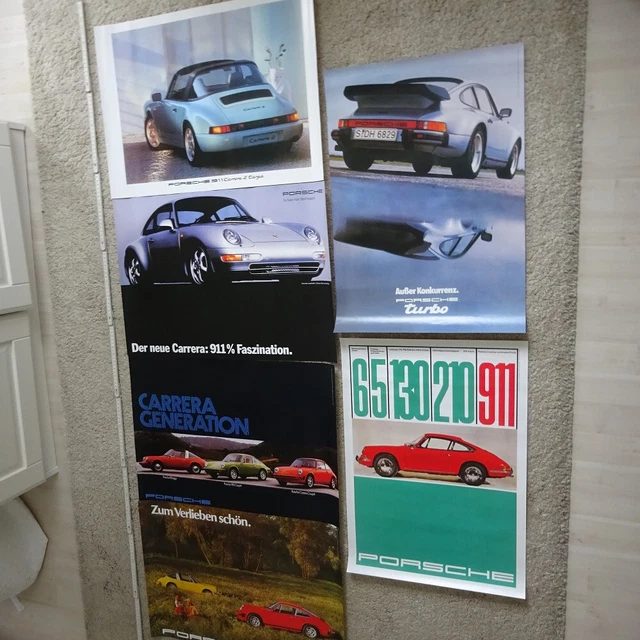 Konvolut 6 x Porsche Poster, Printed in Germany 08/03 Reprint