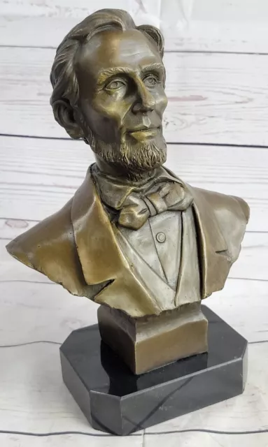 Vintage Presidente Abraham Lincoln Medalla Coleccionable Bronce Sculptuture Arte