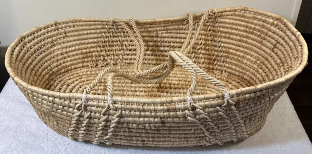 Baby Wicker Moses Basket Beautiful Hand Woven Large Basket So Many Uses