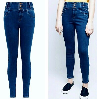 New Look Girls Older Kids Teens Dark Blue Denim High Waist Stretch Skinny Jeans