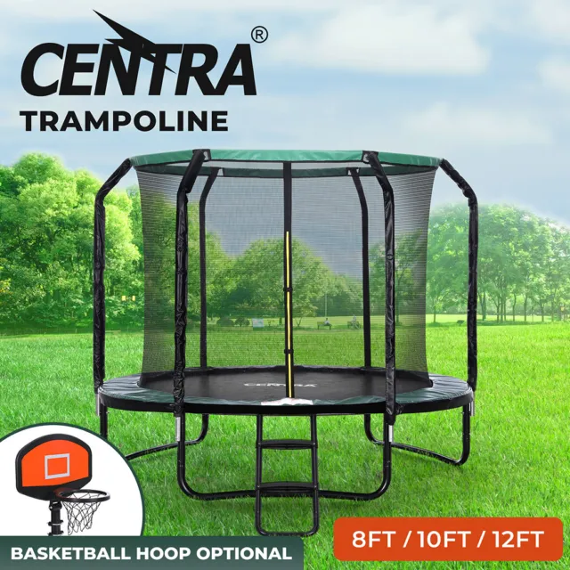Centra Trampoline Round Trampolines Basketball set Safety Net Pad Mat 8/10/12FT