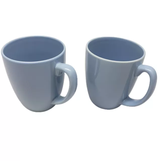 Corelle Livingware Stoneware Coffee Mug Solid Light Blue Tea Cup 11 oz Set of 2