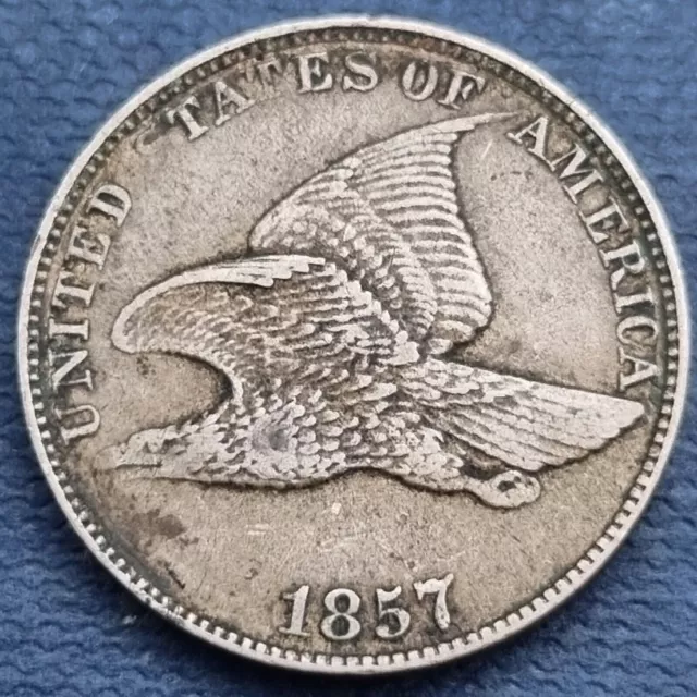 1857 Flying Eagle Cent 1c Better Grade XF + #58760