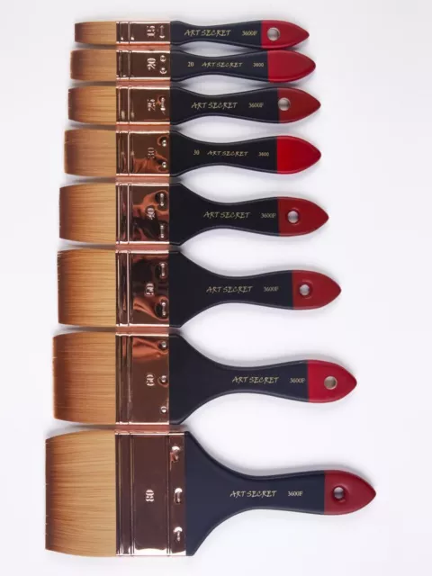 Synthetic Hair Paint Brush - Tin Ferrule Wooden Handle Multifunctional Art Brush