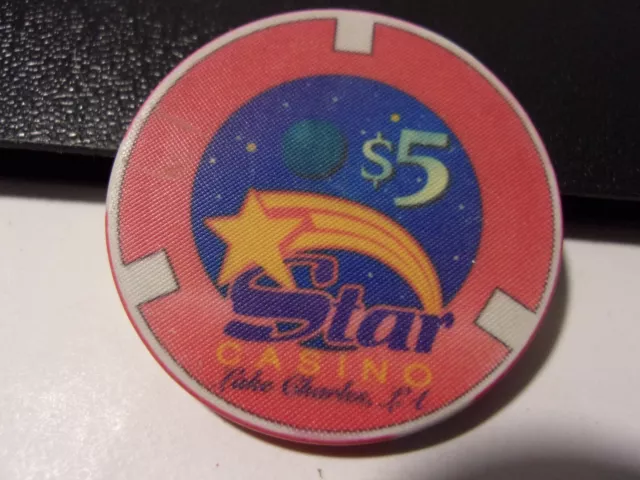 STAR HOTEL CASINO $5 hotel casino gaming poker chip - Lake Charles, LA