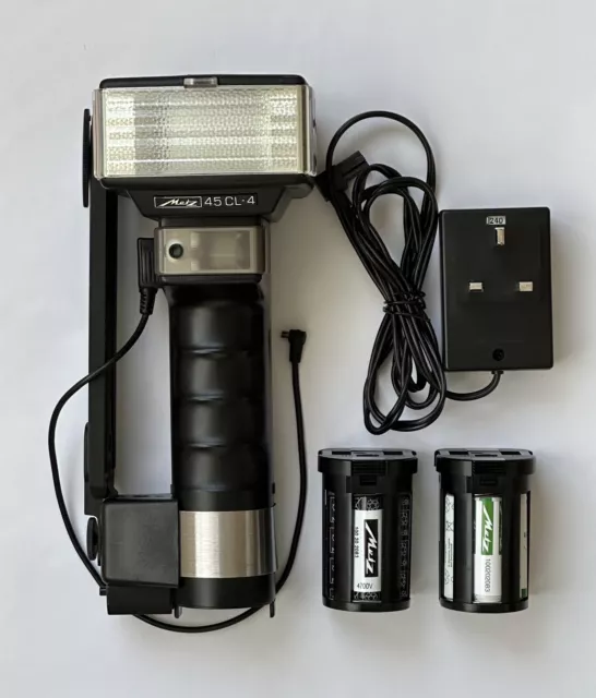 Metz 45 CL-4 Swivel Bounce TTL Hammerhead Flash + Bracket, 2x Batteries, Charger