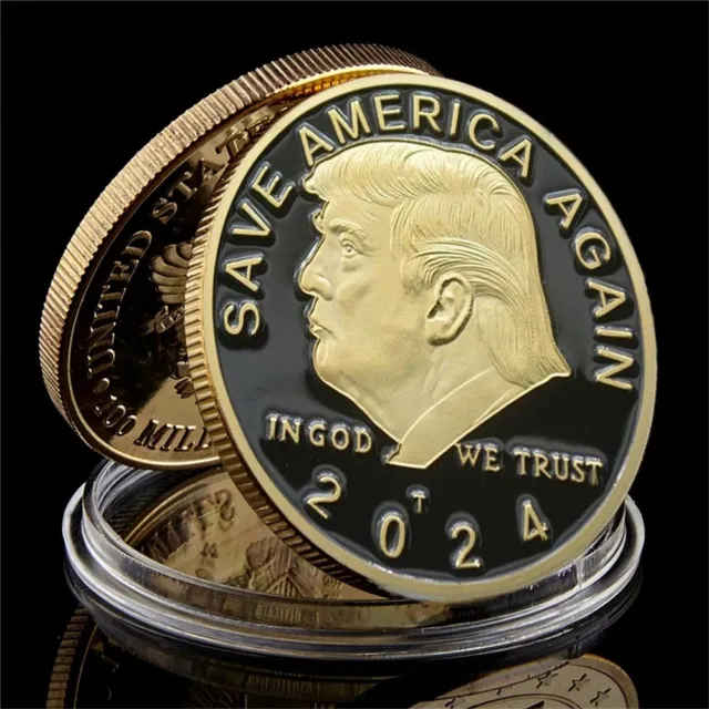 Gold Plated Trump Donald Coin President Commemorative 2020 EAGLE 2024 TRUMP