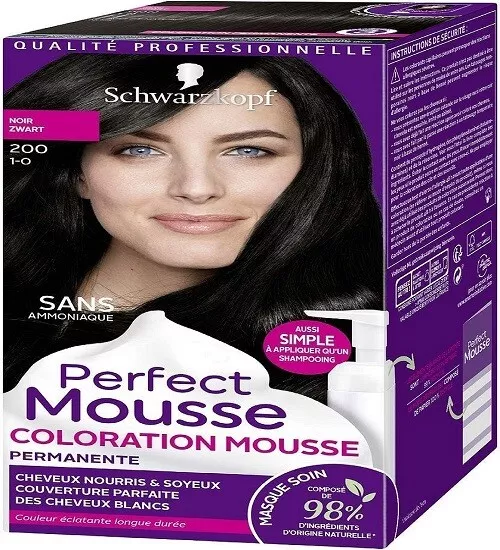 Schwarzkopf  Perfect Mousse  Coloration Permanente Cheveux Noirs  Sans Amoniaque