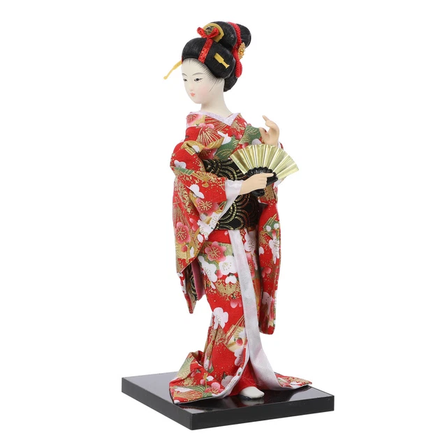 Statuette Poupée Kokeshi Japonaise Veemoon - Résine Peinte Main, Décoration Table Traditionnelle, 10cm