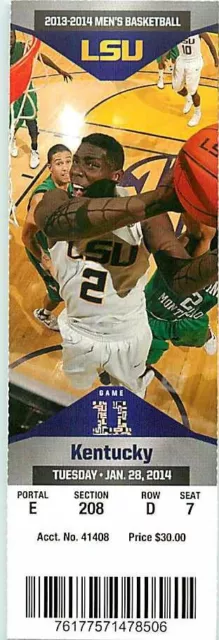 Ticket College Basketball Kentucky 2013 - 14  1.28 - LSU Tigers