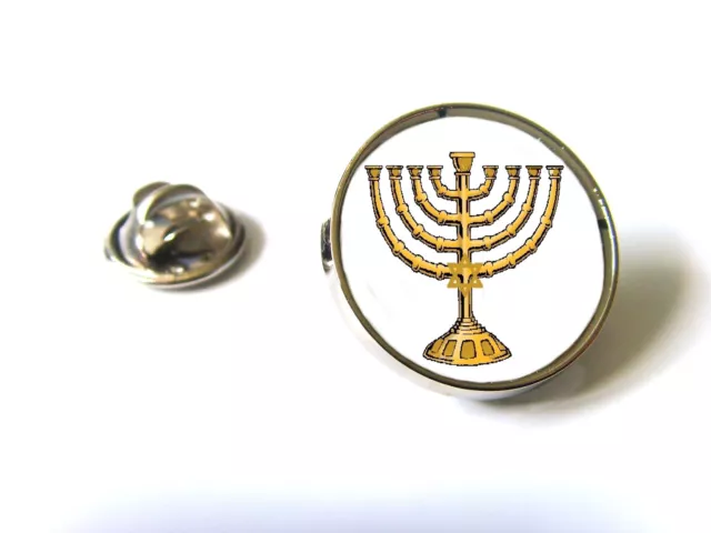 Gold Hanukkah Menorah With Star Of David Jewish Lapel Pin Badge Gift