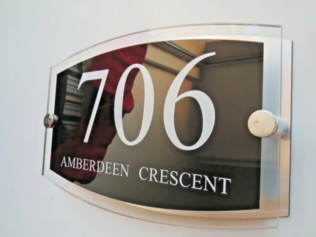 Personalised Contemporary House Signs Plaques Door Numbers 1 - 9999 Name Plate