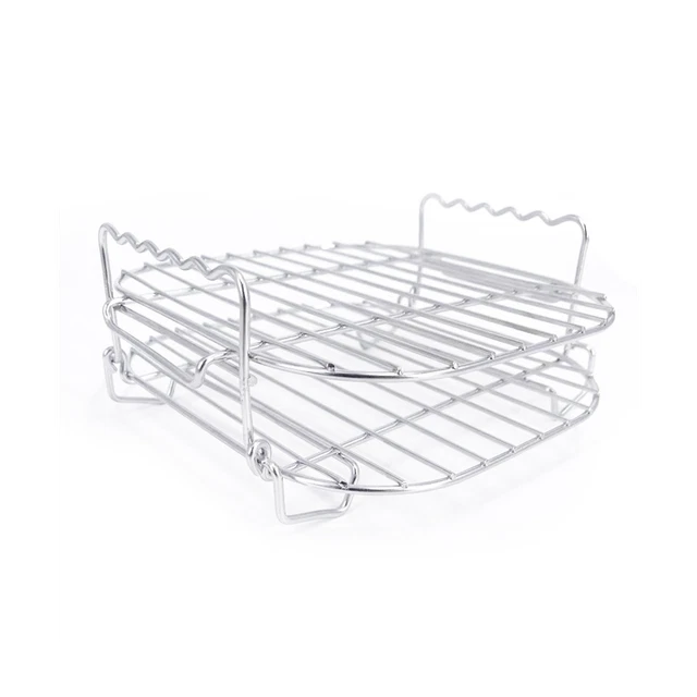 Griglia da cucina Griglia per friggrice ad aria Ninja Doppia friggrice ad aria con bastoncini per barbecue per friggrici ad aria a doppio cestello Forno per microonde  15
