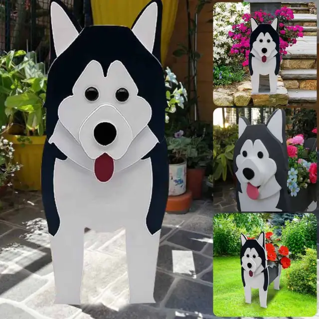 Cute Dog Planter Plant Pot Animal Shaped Cartoon Flower Pot Garden Decoration UK