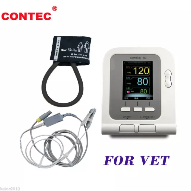 CE FDA Digital Veterinary Blood Pressure Monitor CONTEC08A, VET NIBP+SPO2 Probe 3